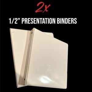 2X 🆕 1/2” White Presentation Binders